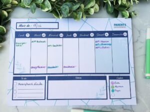 Planning semaine aimanté en format bloc notes de luva and co